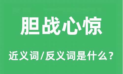 胆战心惊的反义词-心惊胆战的反义词成语